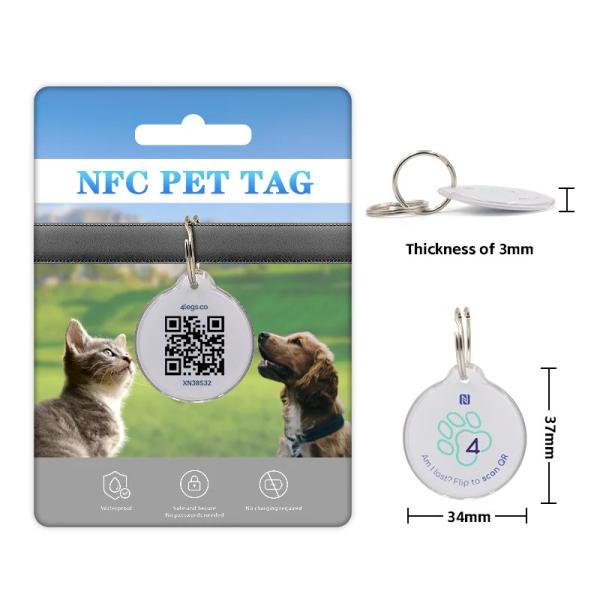Personalized Editable Tag Upgraded Custom NFC Blank Pet Tracking Epoxy NFC Tags