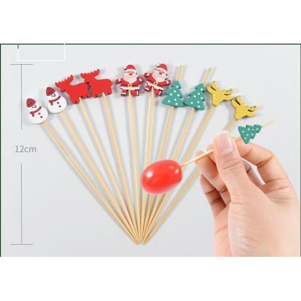 Different Size Bamboo Fruit Sticker Art Stickers Snowman Stickers for Cocktail Decoration