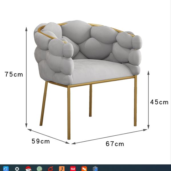 Metal Artist Dressing Table Chair Gold Makeup Blue Gray Velvet