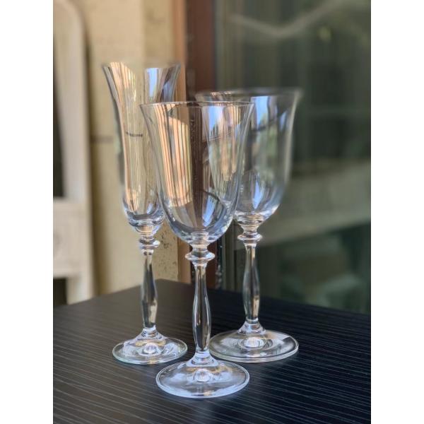 Горячая продажа элегантный бриллиантовый дизайн толстые белые бокалы для свадебного мероприятия