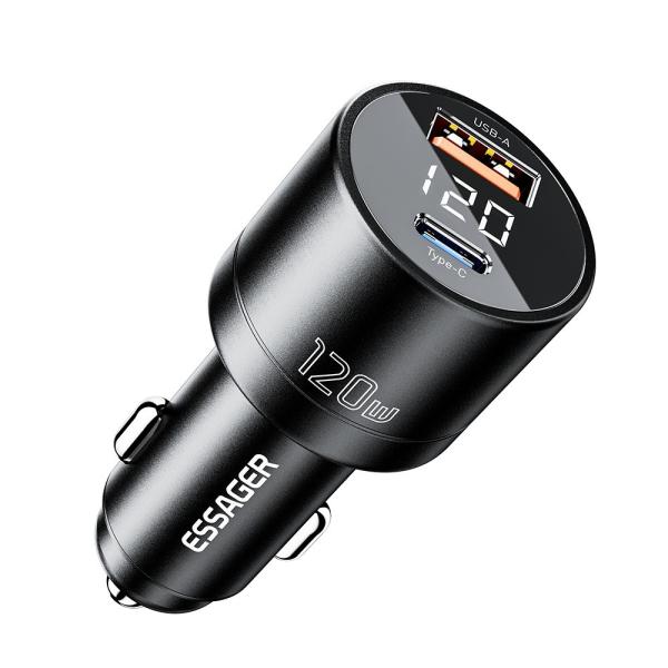 ESSAGER FSJ-009 120W USB Type C Cell Phone Quick Car Charger