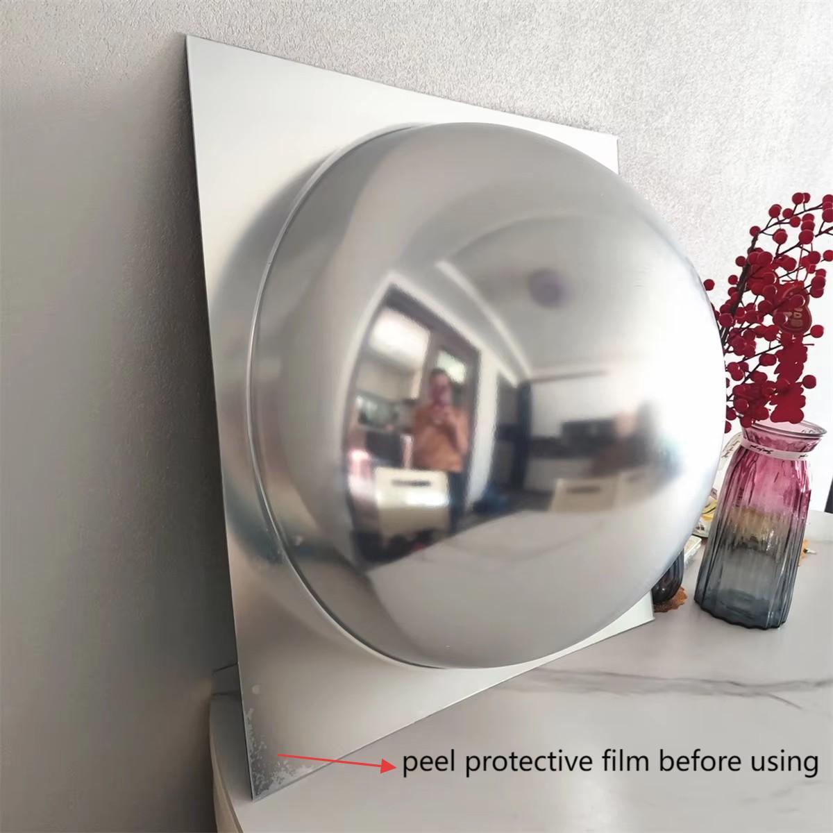 Art Deco Acrylic Convex Mirror 55.5 × 55.5cm Large Bubble Mirror For Hotel Home
