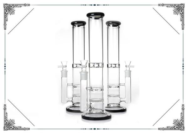 Straight Glass Water Pipe Turbine Percolator Smoking Bongs Honeycomb Pec Hookah