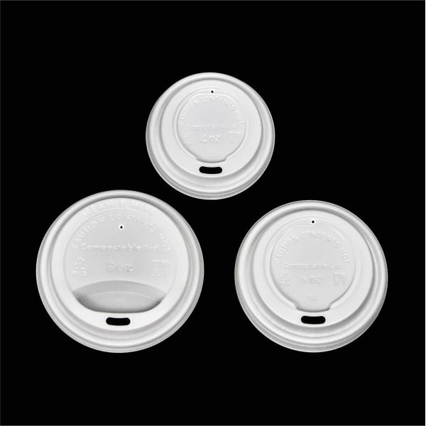 Couvercle de tasse en plastique PLA jetable personnalisable 6oz 8oz 12oz Couvercle de tasse de café chaud / froid
