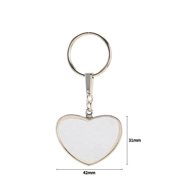 Custom Photo Keyring Double Sided Sublimation Heart Keychain With Black Box Packing