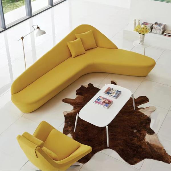 Luxury Curved  Hotel Lobby Furniture Reception Moon Modular Sectional Sofa