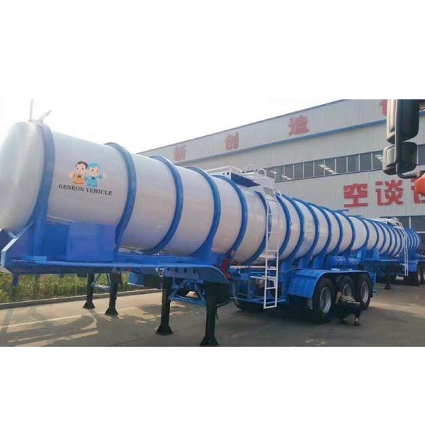 3 reboque ácido sulfúrico do petroleiro dos eixos 98% 35ft 22000L 22CBM semi