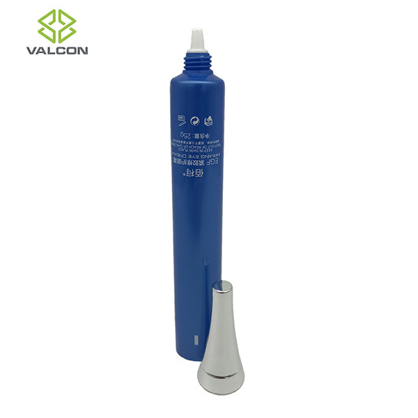 Blue Empty Cosmetic Tubes Needle Nose For Eye Cream UV Horn Hood Cap