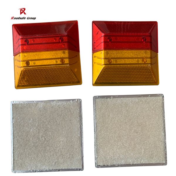 KUWAIT Marqueurs routiers en ABS réfléchissants haute visibilité 100 mm avec goujons de sable et LOGO acrylique personnalisé k-liote