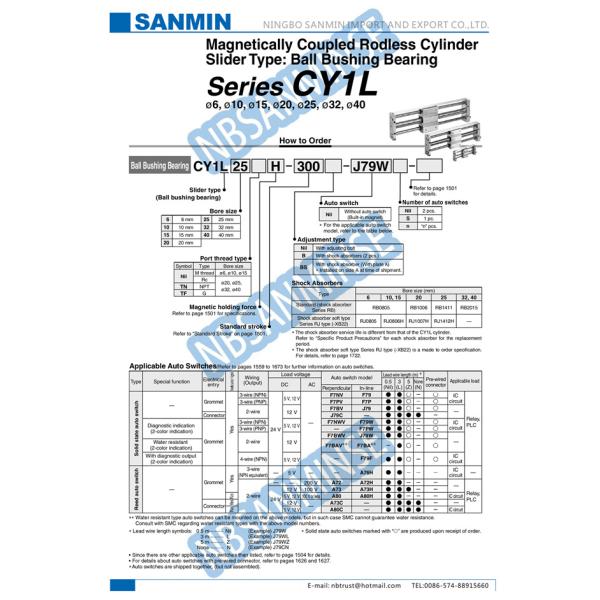 CY1L Professional Magnetic Pneumatic Cylinder , SMC Rodless Air Cylinder