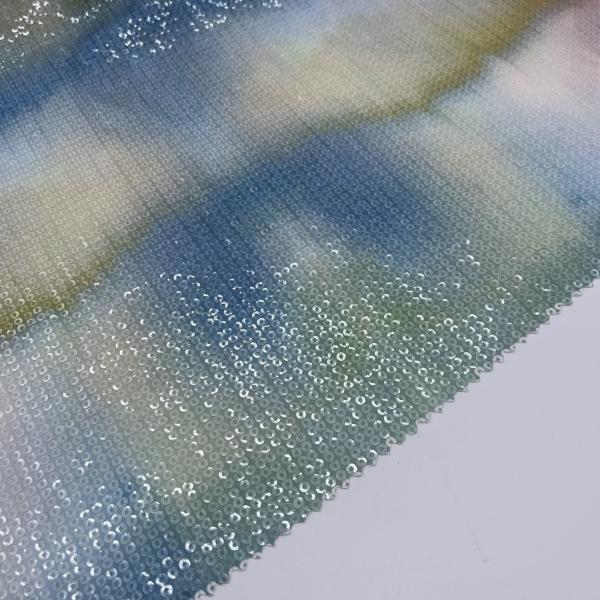 Smooth Embroidered Fabric Glittering Pattern M13-012