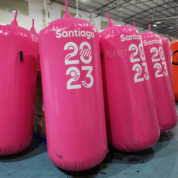 Customized PVC Air Sealed Inflatable Water Buoy Cylinder Tube Floating Buoy For Water Par