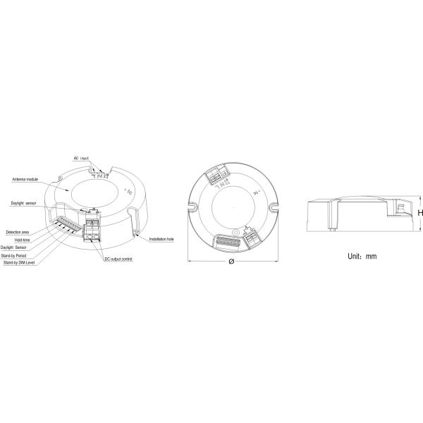 MLC18C - P3 18W интегрировало водителя СИД датчика для потолочного освещения СИД, ВКЛЮЧЕНЫЙ-ВЫКЛЮЧЕНОГО/затемняя