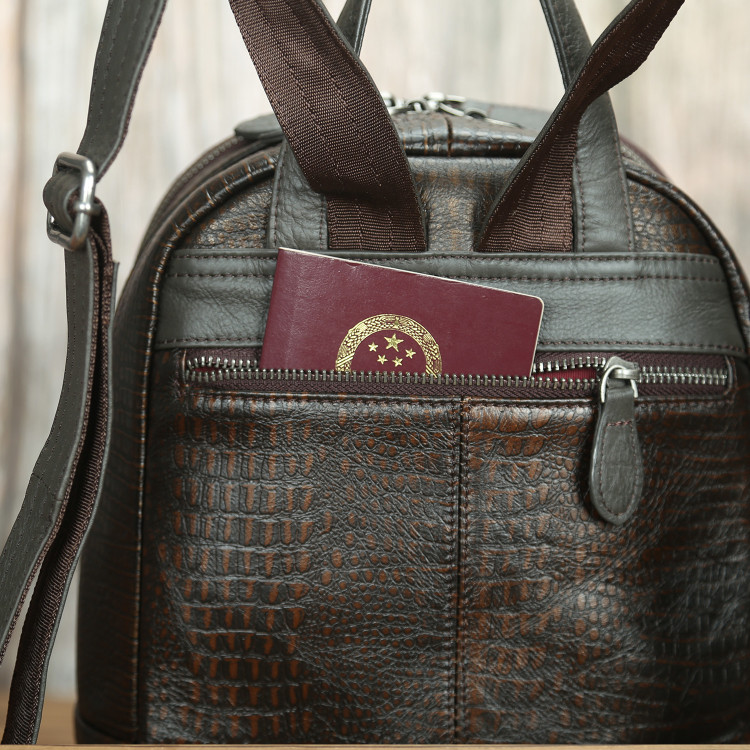 Водоустойчивые Handmade соединяя мини небольшие неподдельные кожаные женщины рюкзака