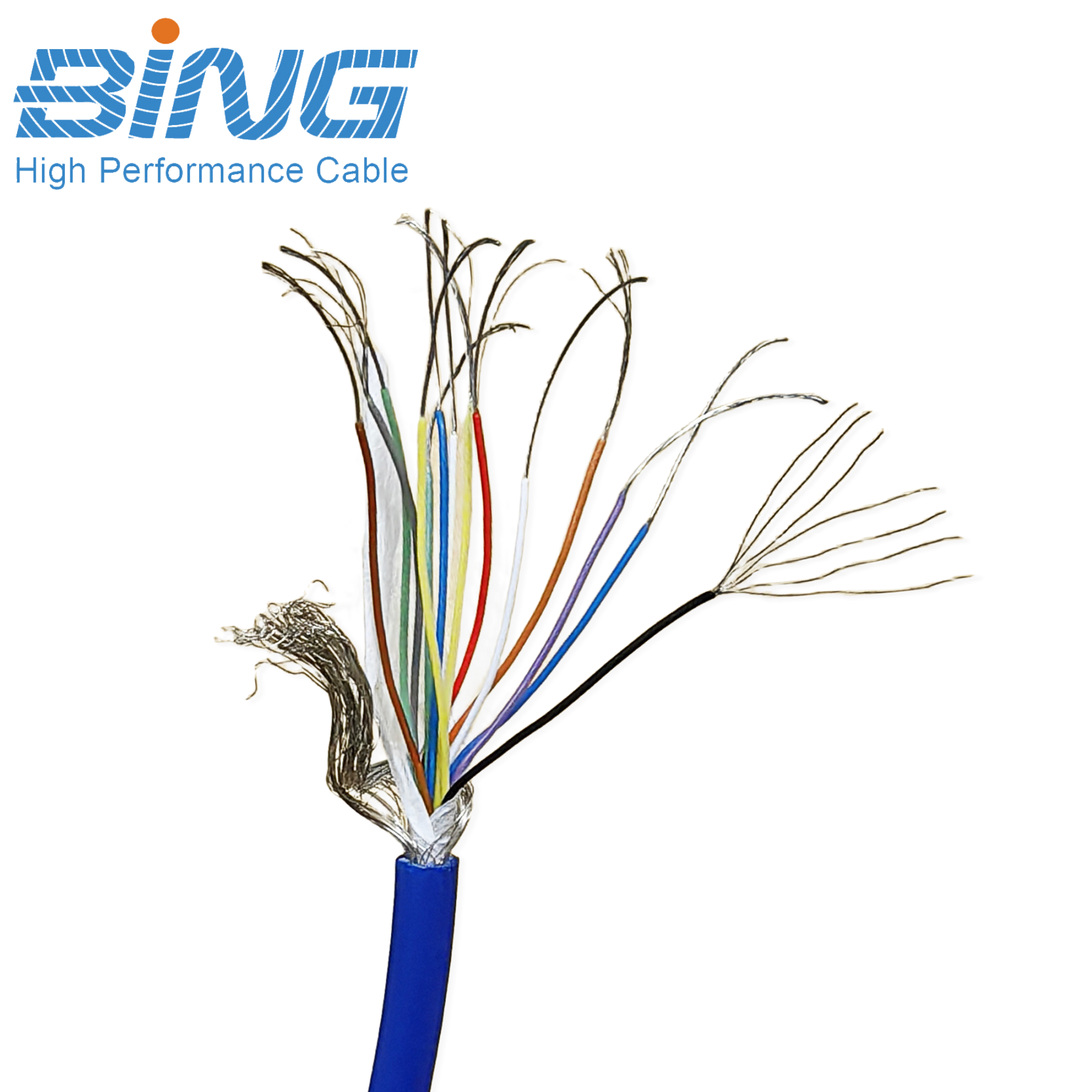 14 Core Flexible Shielded Signal Cable FEP Insulation for High-Frequency Transmission
