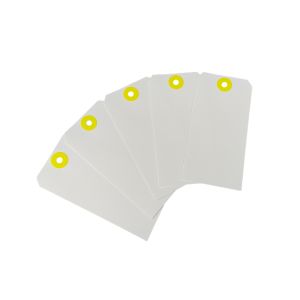 Étiquette cadeau vierge en vinyle - Étiquette en plastique PVC indéchirable et imperméable avec attache métallique