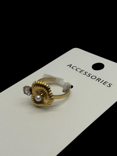 French Retro 18K Gold Titanium Steel Earrings with Zircon and Pearl