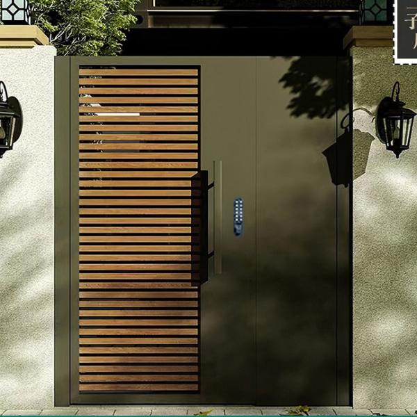 Powder Coated Aluminium Garden Side Gates Doors External Sliding For Chinese Square