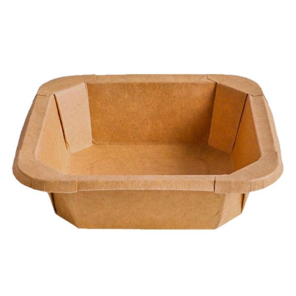 Eco-friendly Custom Printed Disposable Kraft Paper Food Container With Paper Lid