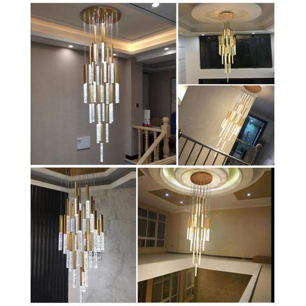 Modern Ceiling Led Chandelier Loft Staircase for Living Room Crystal Hanging Lamp(WH-NC-45)