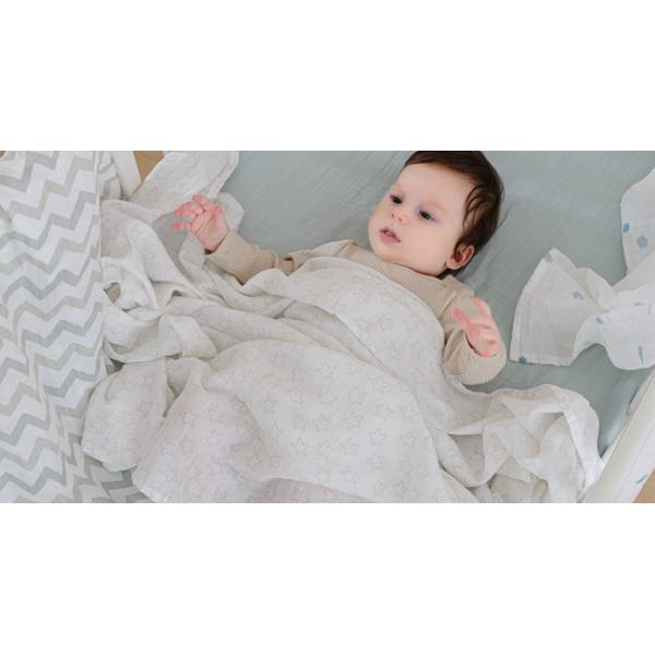 4-Piece Muslin Swaddle Blankets, Receiving Baby Blanket for Newborns