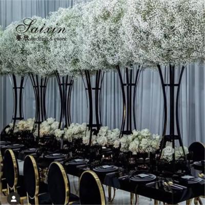 ZT-591 Nova decoração de casamento peças centrais de ferro alto stand de flores preto