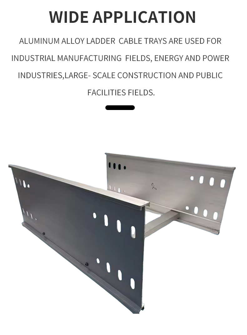 Large Span Ladder Type Aluminum Cable Tray For Industrial Construction 80Pcs Capacity