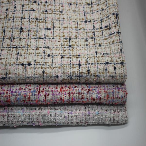 2024 New Factory Wholesale Spot Color Multi-coat  Tweed Woolen Polyester Fashion Decorative Fabric for Bag Women's Coat Clothing