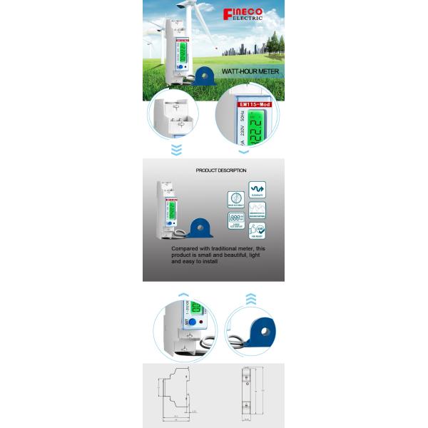 120/230V Digital Only EM115-Mod-DO 100A Wireless Lora Prepayment Electricity Meter
