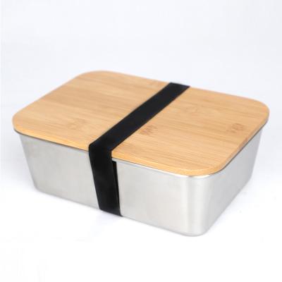 Recipiente de alimento de bambu 400ML do armazenamento da cozinha SS304 800ML 1500ML