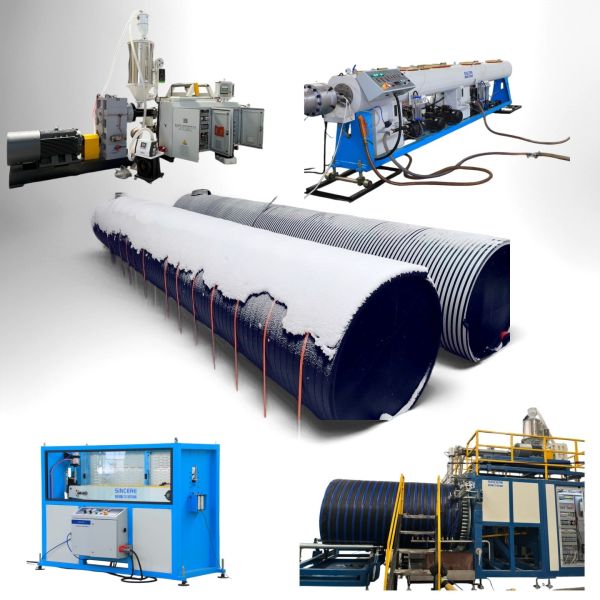 PP/PE/HDPE plastic spiral pipe extrusion machine