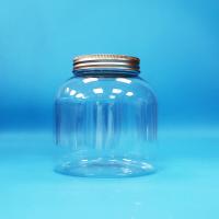Bouteilles de nourriture quotidienne en plastique PET rond transparent avec couvercle à vis en aluminium