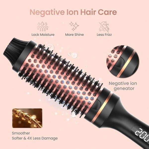Professional Portable Hair Brush Comb LED Temperature Display PTC Heater Thermal Brushes Fast Heating 65W Multi-Function