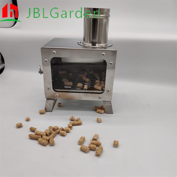 Portable Patio Heater Foldable Operate BBQ Wood Pellet Firepit Stainless Steel