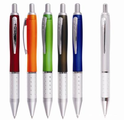 plastic ball pen with aluminum grip, metal clip, exclusive promotional use pen