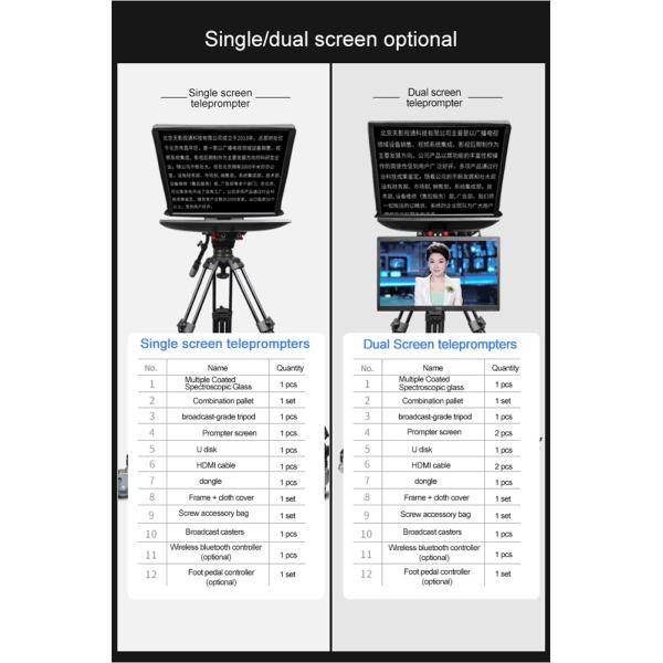 24-дюймовый телепромптер с 300-нитовым монитором яркости и пультом дистанционного управления