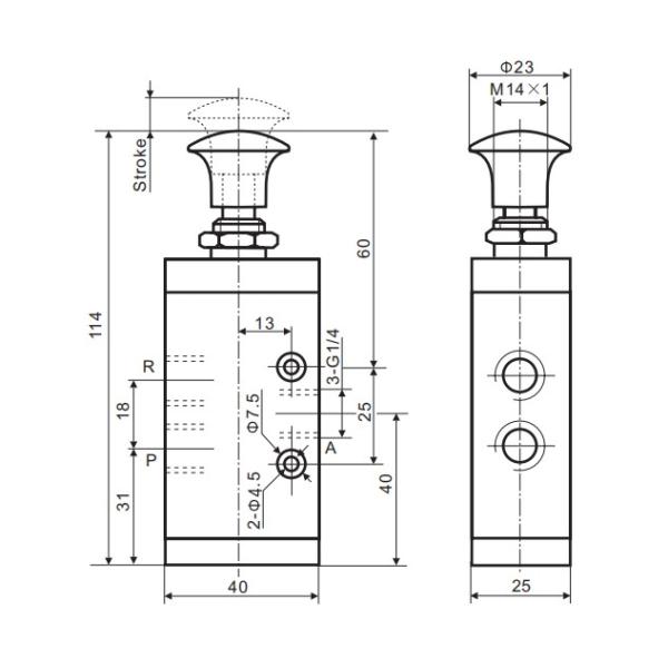 Push Pull Pneumatic Control Valve , Xq Series Metallic Manual Air Control Valve