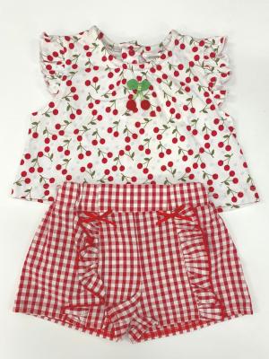 Ruffle Sleeves Baby Girl Tees All Over Print Brushed Soft Jersey And Pants All Over Print