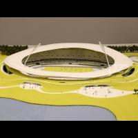 1/150 Escala Quzhou Sports Center Modelos Estilo Amarelo Design Modelos de Paisagem