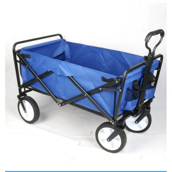 Removable Sides Foldable Wagon Cart Rubber Wheels Folding Garden Cart