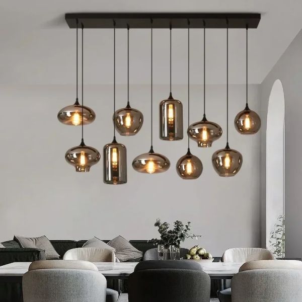 Modern Glass Chandeliers For Dining Tables Living Room Kitchen Office Coffee Hanging Lamp (WH-AP-679)