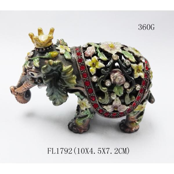 HOT Selling Elephant Custom Metal Jewelry Box Cute Elephant shaped metal jewelry boxes