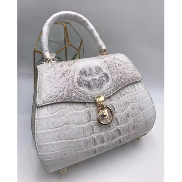 Authentic Crocodile Skin Lady Saddle Purse Genuine Alligator Leather Female Small Handbag Women Crossbody Shoulder Bag