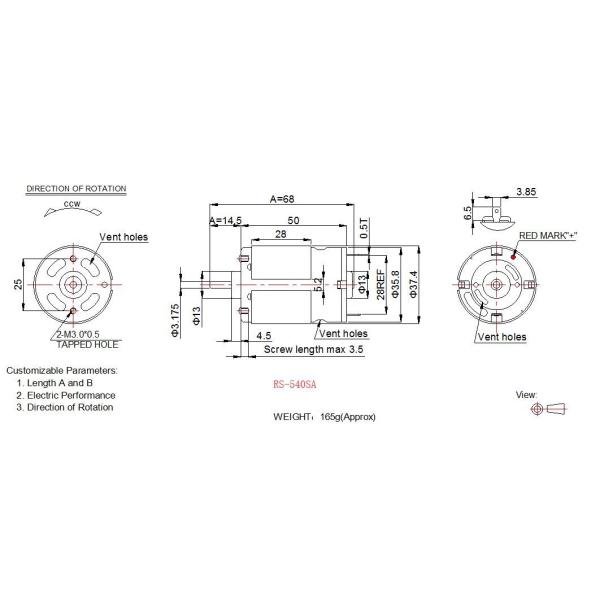 High Torque DC Electric Motor 35.8mm 12v 24 Volt With Plastic End Cap