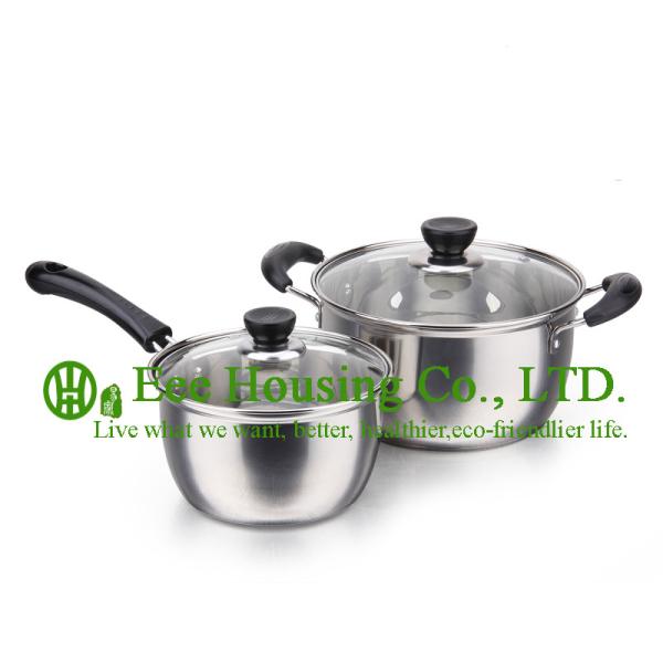 stainless steel cookware manufactuer in China, kitchenware for sale, fry pan, soup pot and milk pot