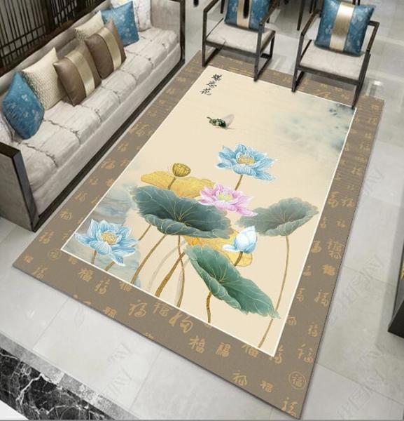 New Chinese Style Bedroom Floor Carpets 200*300cm Washable Rectangle Living Room Carpet