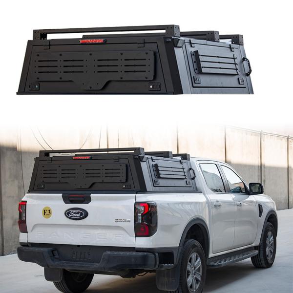 JMC DADAO 4x4 Pickup Truck Canopy High- Black Powder Coated Truck Camper Semi-High Bed