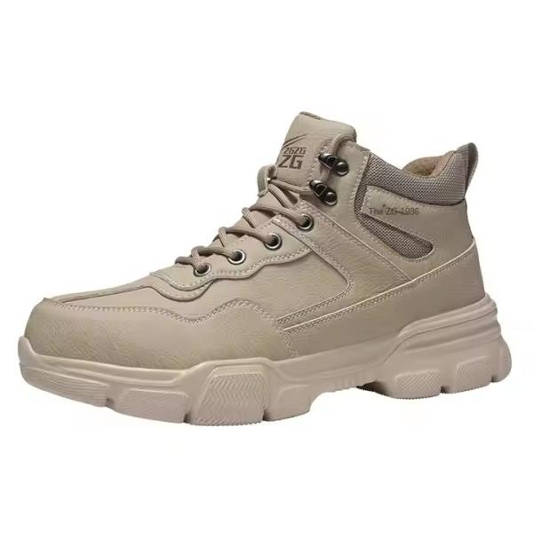 Kevlar Midsole Men's Microfiber Leather Safety Work Boots With Steel Toe And EVA Sole