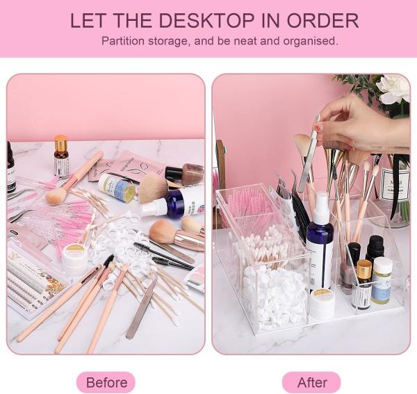 Beauty Organizer, Display Rack Organizer, Clear Makeup Organizer, Eyelash Extension Supplies Storage Display Box