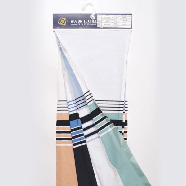 190cm Striped Cotton Pique Fabric: Yarn-Dyed Stretch for Modern Polos